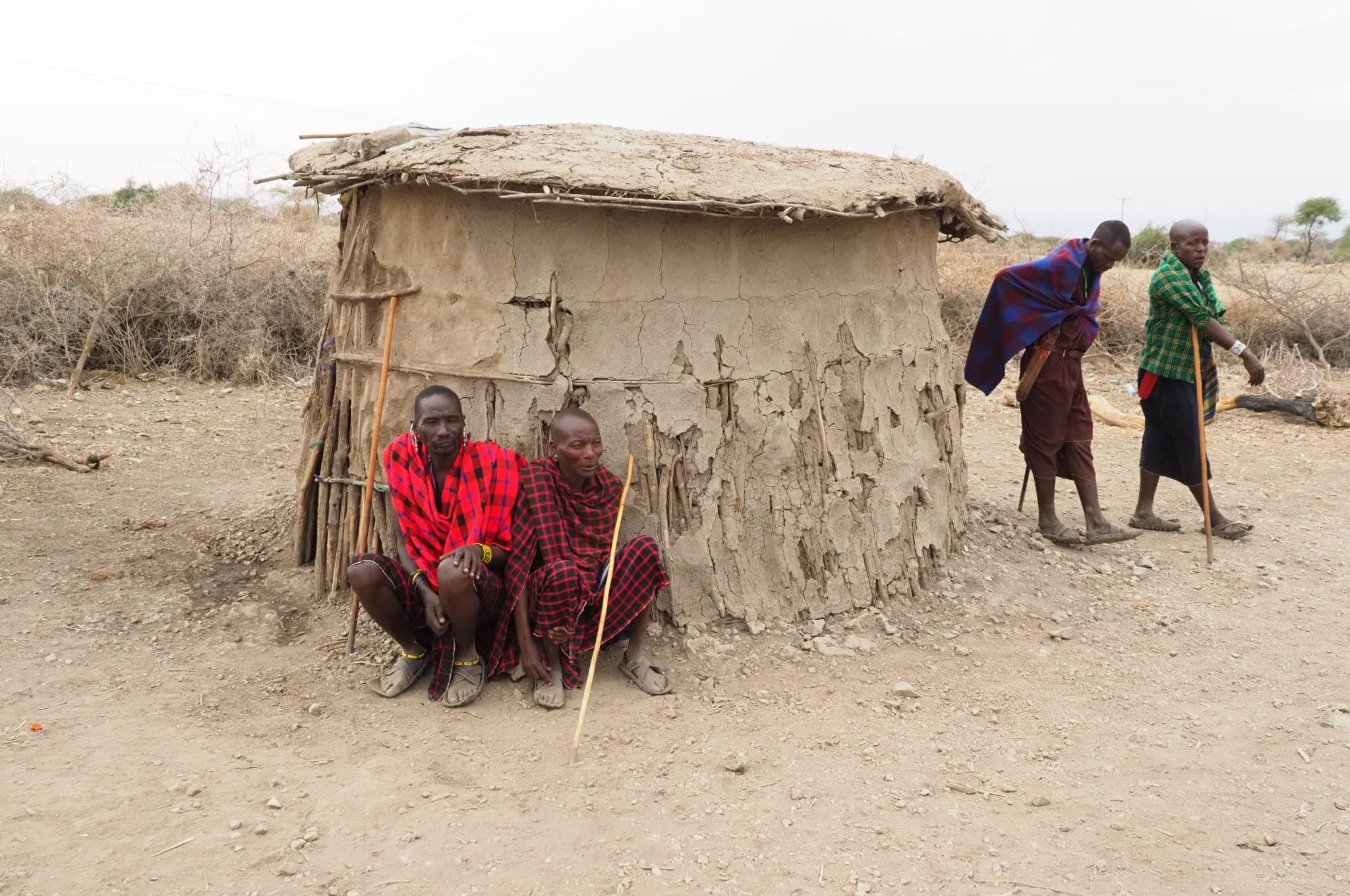 Maasai elders outside a boma