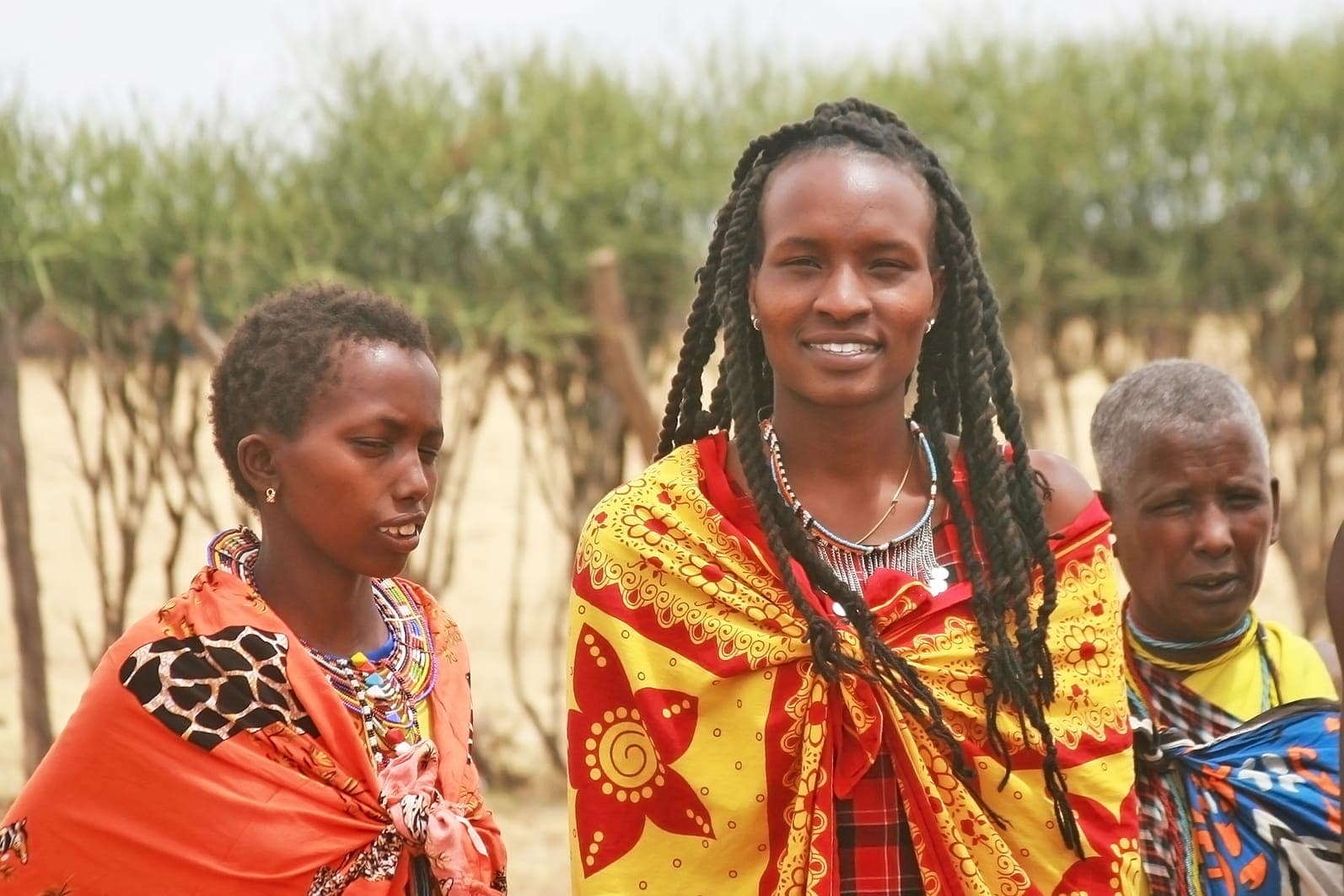 Maasai women in beaded collars, photographed with permission